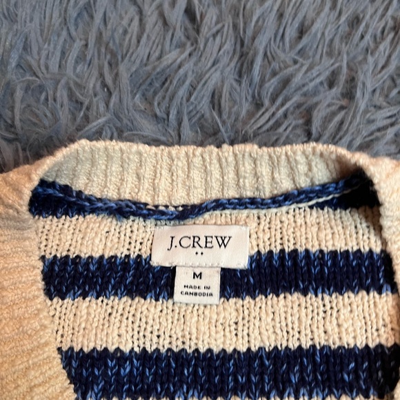 J.Crew Striped Slub Cardigan Sweater Size M - Picture 3 of 6